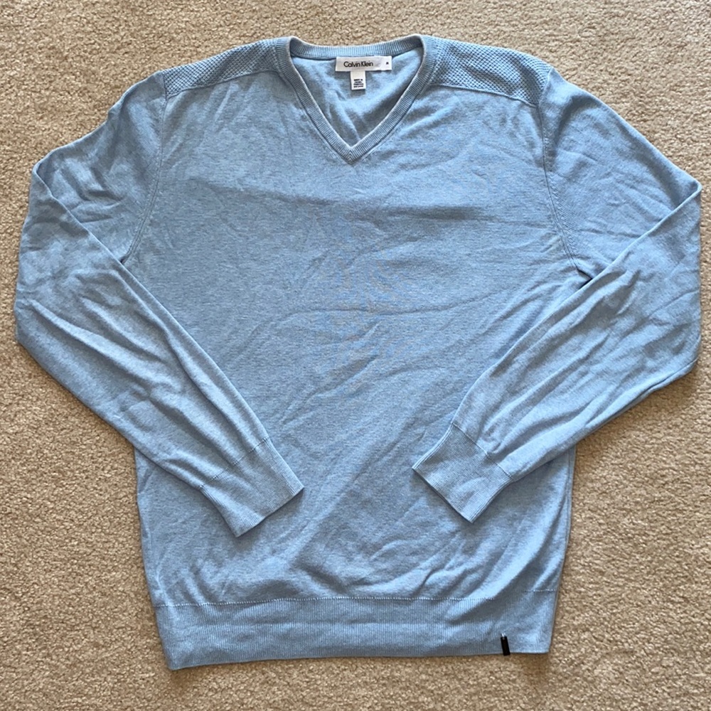 Men’s Calvin Klein Light Blue V-Neck Sweater